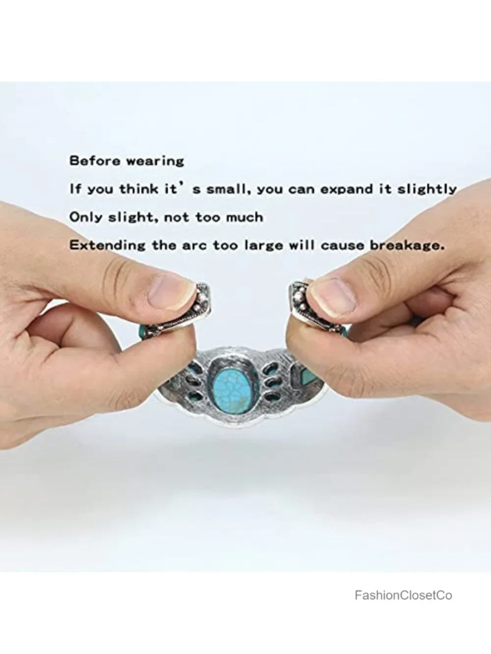 Antique Rgentium Plated Heart Cuff Bracelet Turquoise Bangle Jewelry